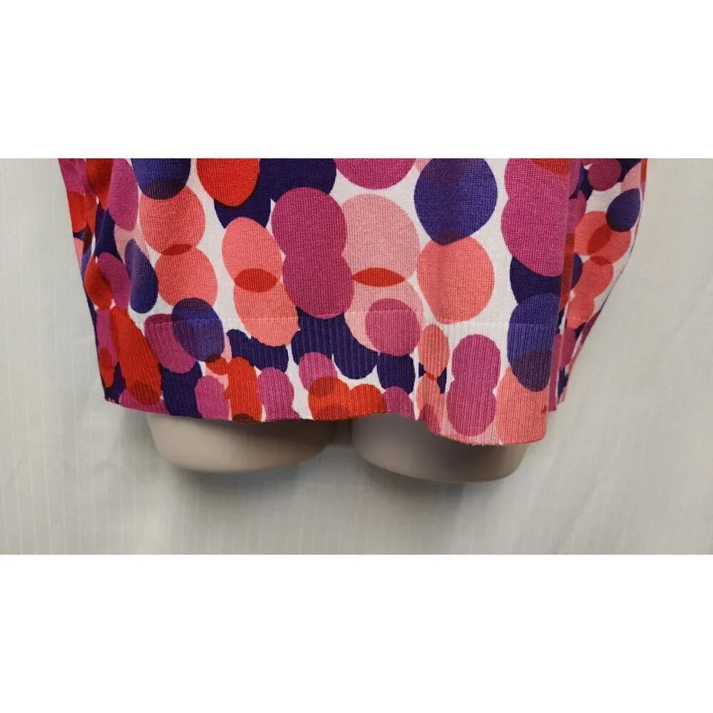 Joseph A Boat Neck Colorblock Sweater Multicolor Dots XL